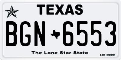 TX license plate BGN6553