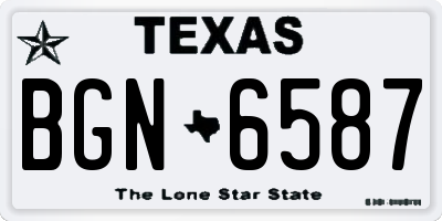 TX license plate BGN6587