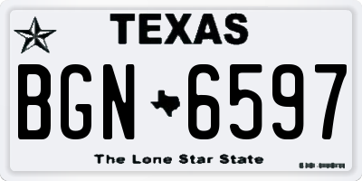 TX license plate BGN6597