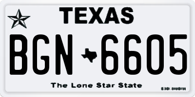 TX license plate BGN6605