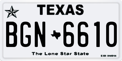 TX license plate BGN6610