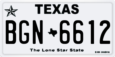 TX license plate BGN6612