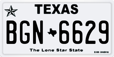 TX license plate BGN6629