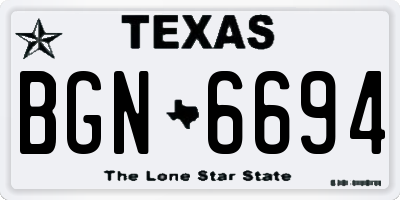 TX license plate BGN6694