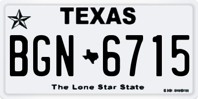 TX license plate BGN6715