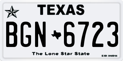 TX license plate BGN6723