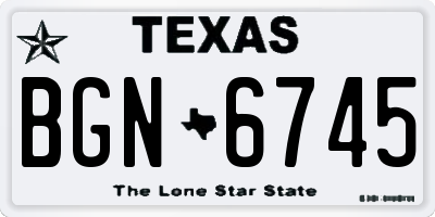 TX license plate BGN6745