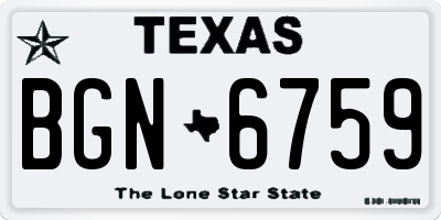 TX license plate BGN6759