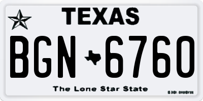 TX license plate BGN6760