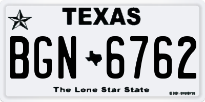 TX license plate BGN6762