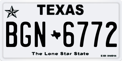 TX license plate BGN6772