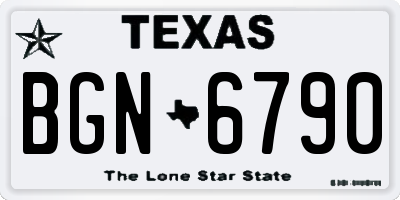 TX license plate BGN6790