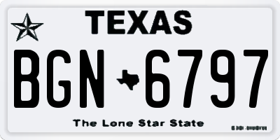 TX license plate BGN6797