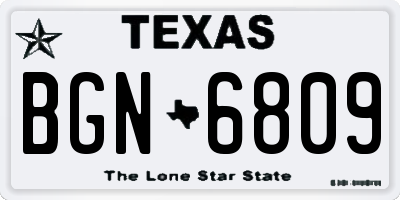 TX license plate BGN6809