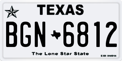 TX license plate BGN6812