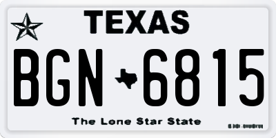 TX license plate BGN6815