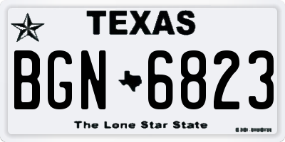 TX license plate BGN6823