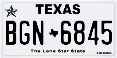 TX license plate BGN6845