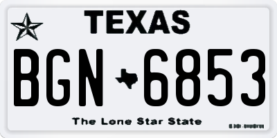 TX license plate BGN6853