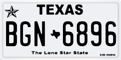 TX license plate BGN6896