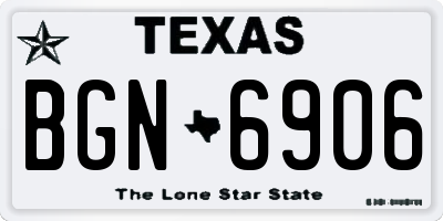TX license plate BGN6906