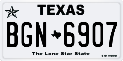 TX license plate BGN6907