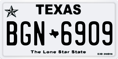 TX license plate BGN6909