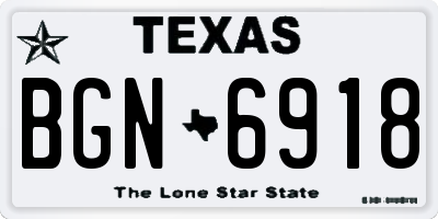 TX license plate BGN6918