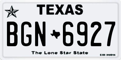 TX license plate BGN6927