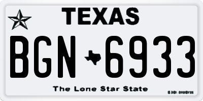 TX license plate BGN6933