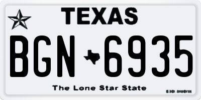 TX license plate BGN6935