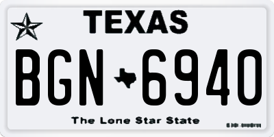 TX license plate BGN6940