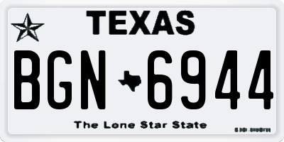 TX license plate BGN6944
