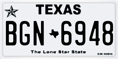TX license plate BGN6948