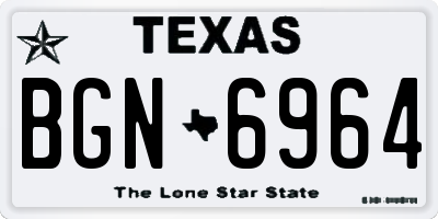 TX license plate BGN6964