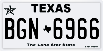 TX license plate BGN6966
