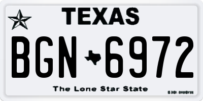 TX license plate BGN6972