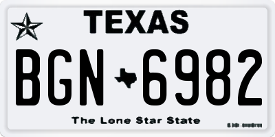 TX license plate BGN6982
