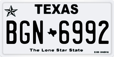 TX license plate BGN6992