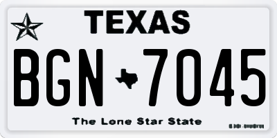TX license plate BGN7045