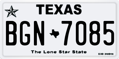 TX license plate BGN7085