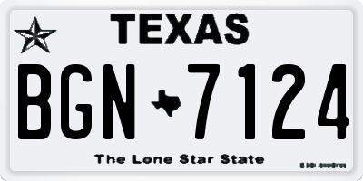 TX license plate BGN7124