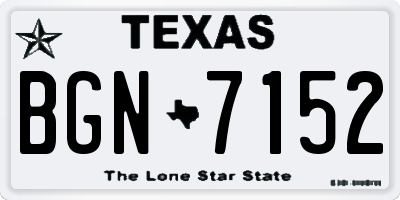 TX license plate BGN7152