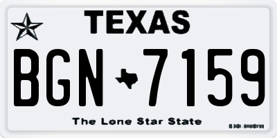TX license plate BGN7159