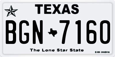 TX license plate BGN7160