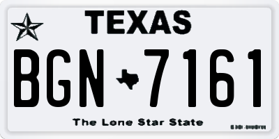 TX license plate BGN7161