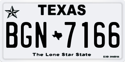 TX license plate BGN7166