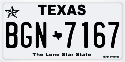 TX license plate BGN7167