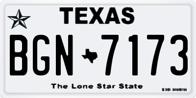 TX license plate BGN7173