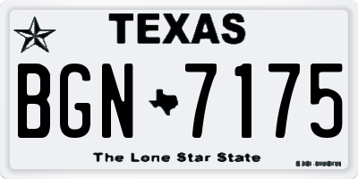 TX license plate BGN7175
